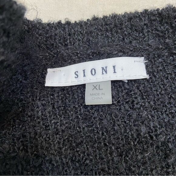 Sioni Brand Black Single Button Closure Open Front Sweater Jacket Size XL - Picture 10 of 16